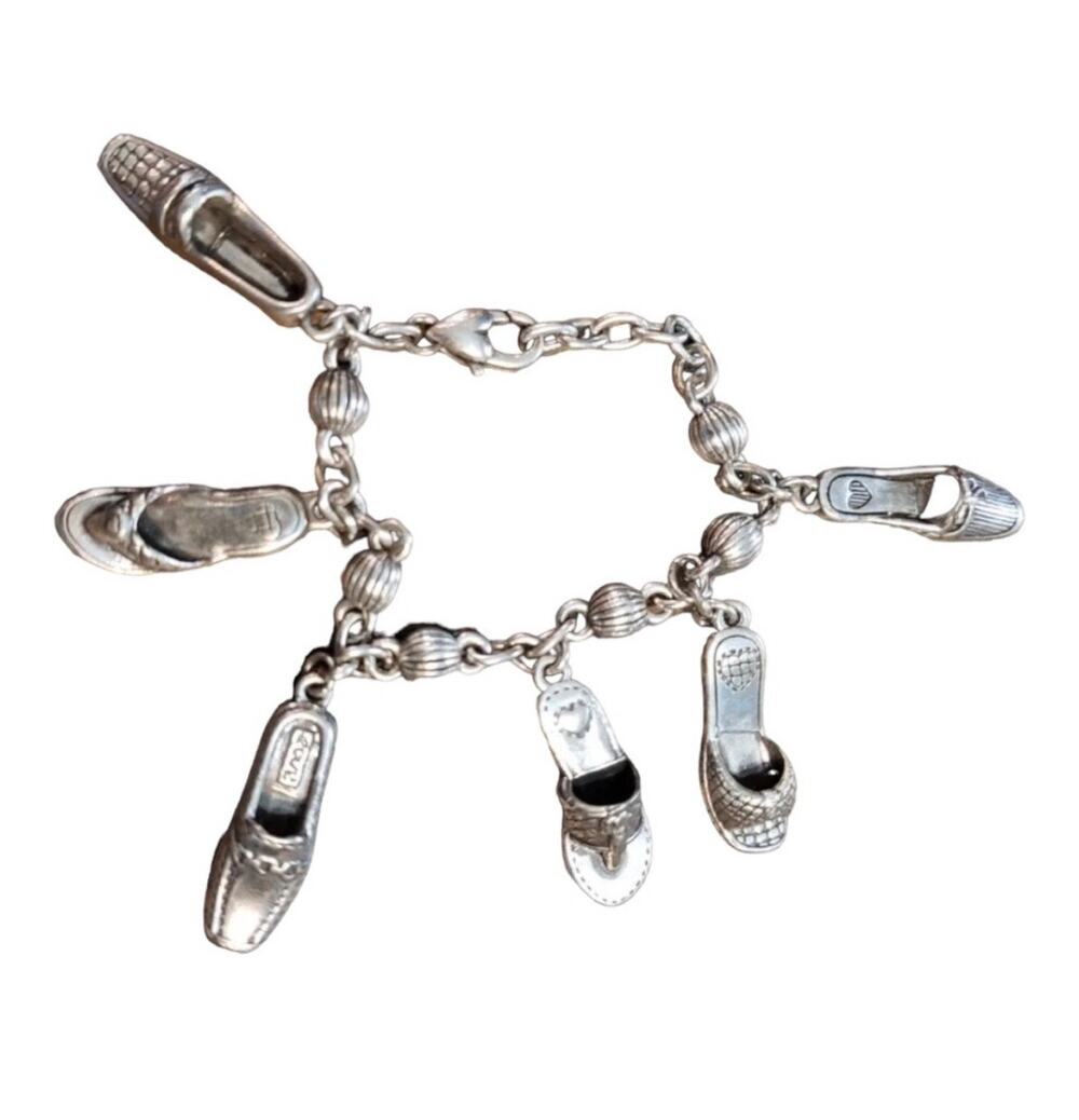 Brighton "Love Shoes" Bracelet Silver Plated Charm Shoe Lover Glamour Girl